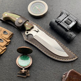 Cuchillo de caza con hoja de carnicero de 10 pulgadas y funda